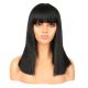 DM1810844-v3 - Short Black Synthetic Hair Wig With Bangs [FINAL SALE]