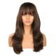 DM2031255-v4 - Long Dark Brown Synthetic Hair Wig With Bangs [FINAL SALE]