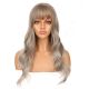 DM2031317-v4 - Long Dark Blonde Highlighted Synthetic Hair Wig With Bangs [FINAL SALE]