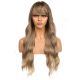 DM2031322-v4 - Long Dark Blonde Highlighted Synthetic Hair Wig With Bangs [FINAL SALE]