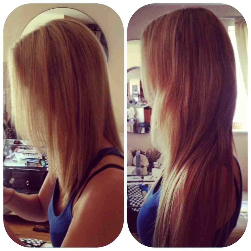 Before after hair extensions