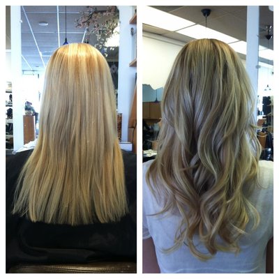 Before after hair extensions