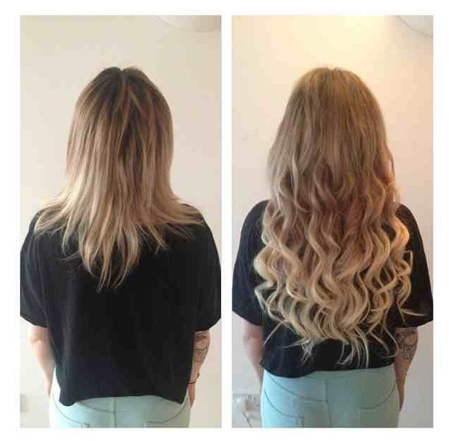 Before after hair extensions