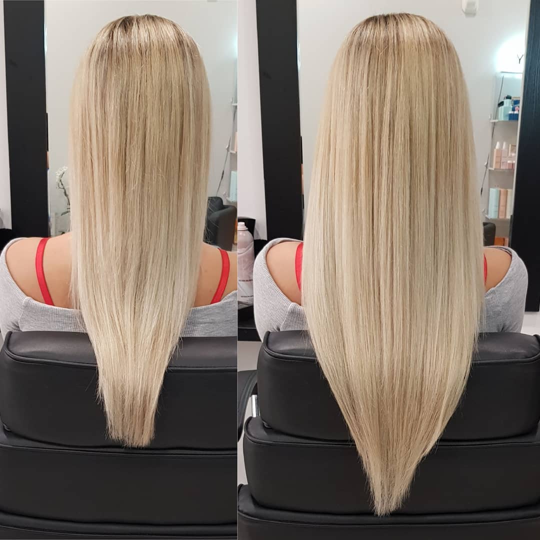 Before after hair extensions