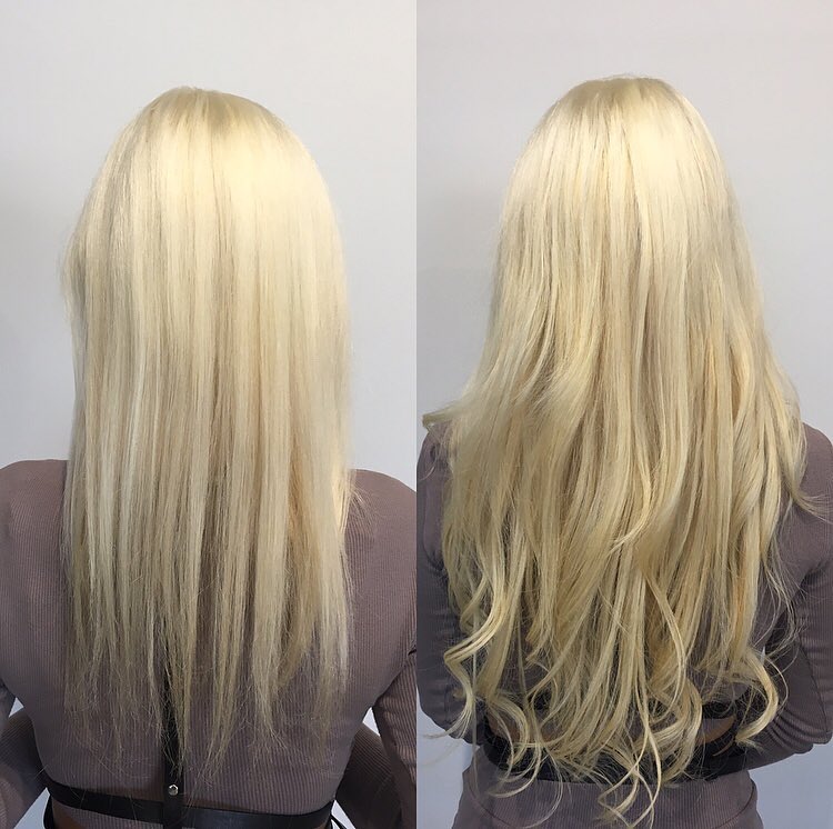 Before after hair extensions