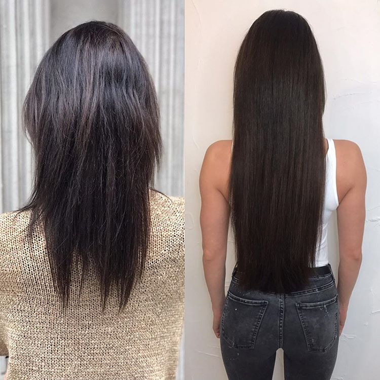 Before after hair extensions