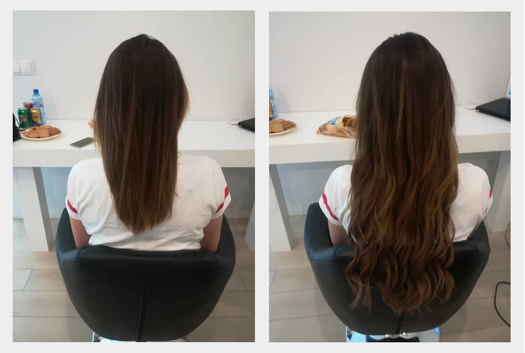 Before after hair extensions