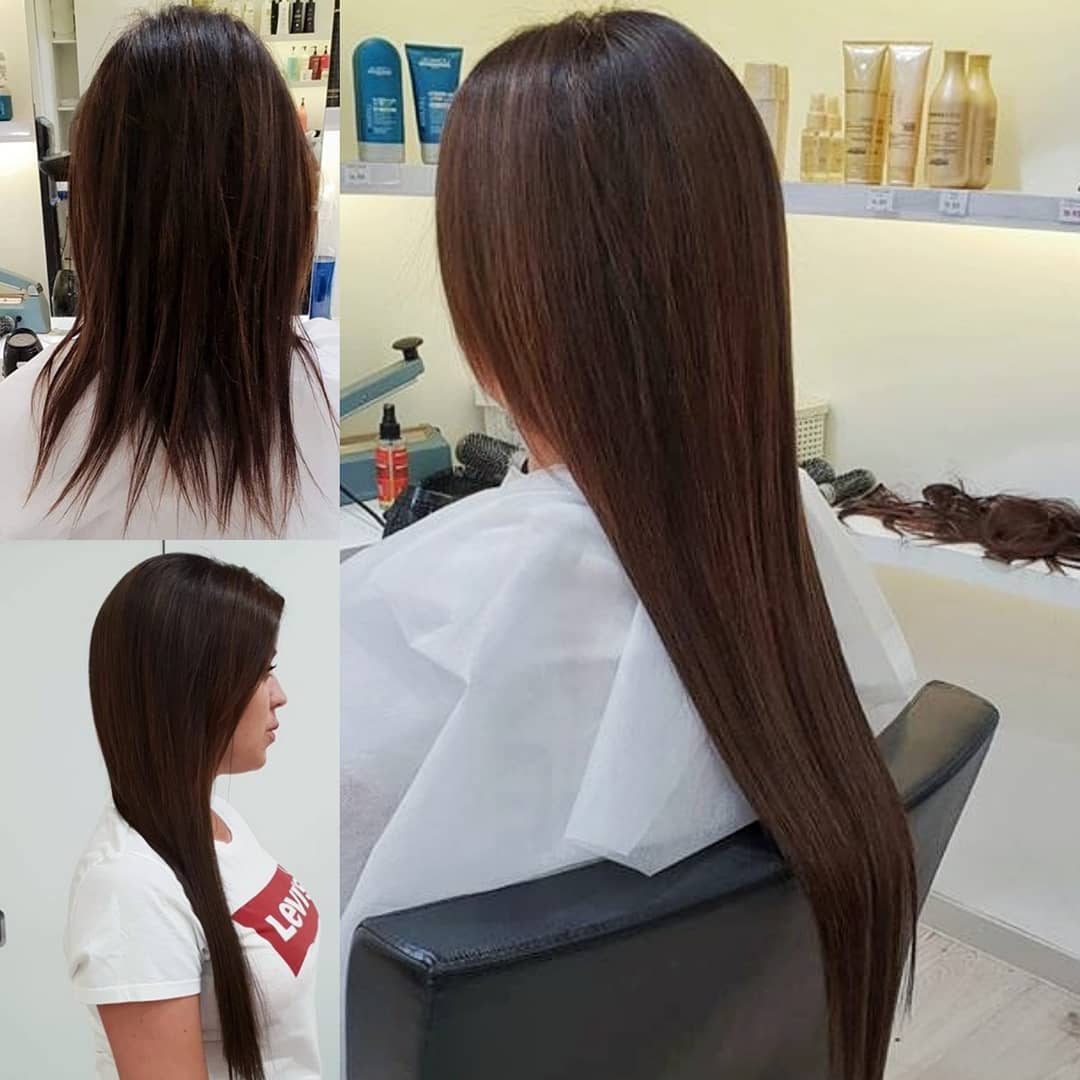 Before after hair extensions