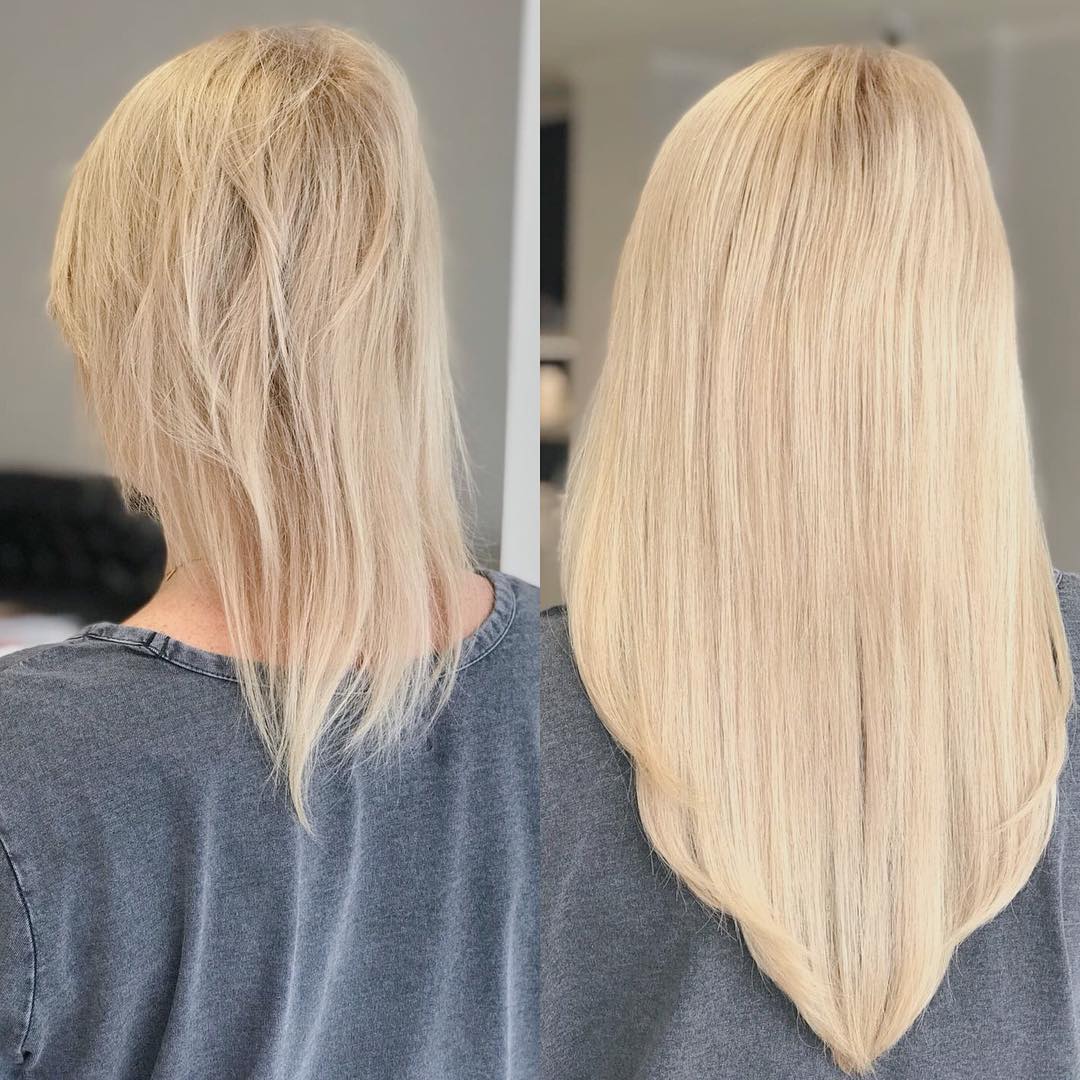 Before after hair extensions