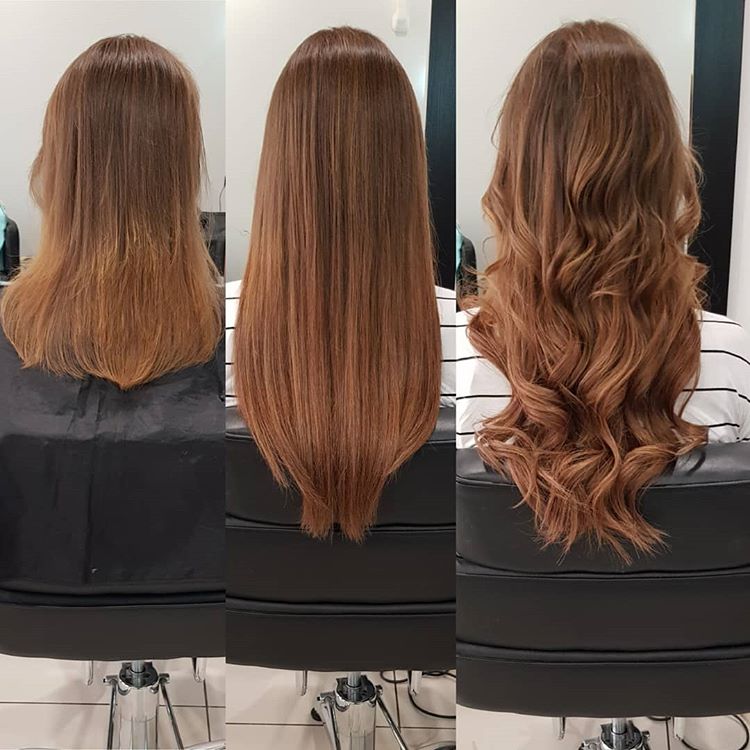 Before after hair extensions