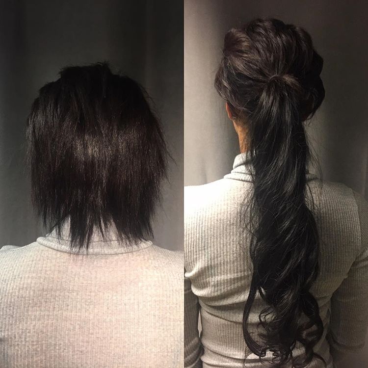 Before after hair extensions